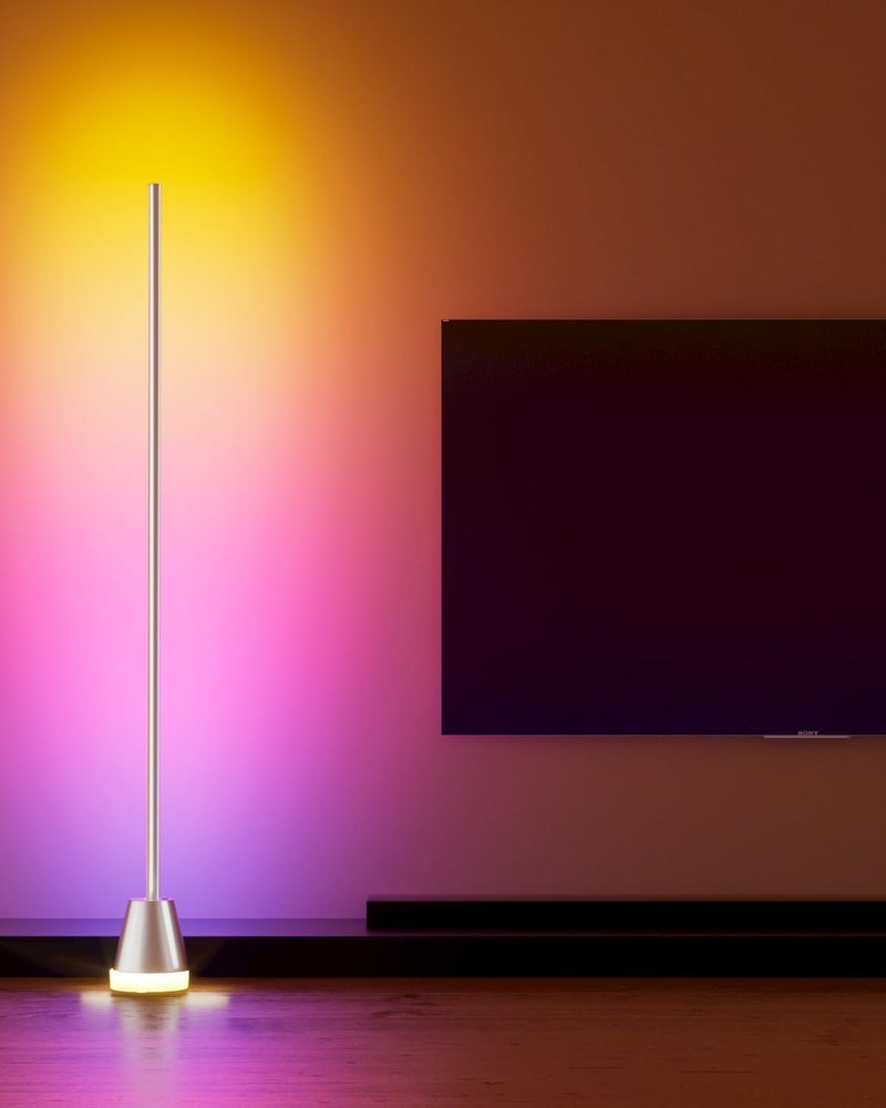 Keepsmile Smart RGB LED Corner Floor Lamp, Bright Standing Lamps for Living Room with APP and Remote,Modern Floor Lamp with Music Sync and 16 Million Colors, Ambient Light for Bedroom Silver - Image 5